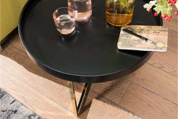 Dhir Sofabord 59 cm Rundt - Sort/Guld - Møbler - Borde - Sofabord