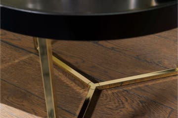Dhir Sofabord 59 cm Rundt - Sort/Guld - Møbler - Borde - Sofabord