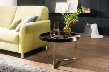 Dhir Sofabord 59 cm Rundt - Sort/Guld - Møbler - Borde - Sofabord