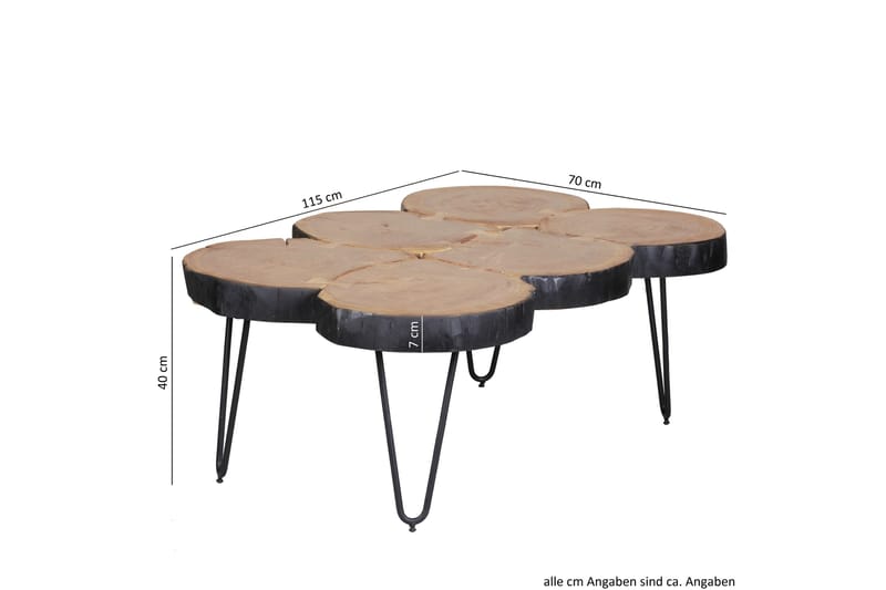Diglake Sofabord 115 cm - Akacie/Sort - Møbler - Borde - Sofabord
