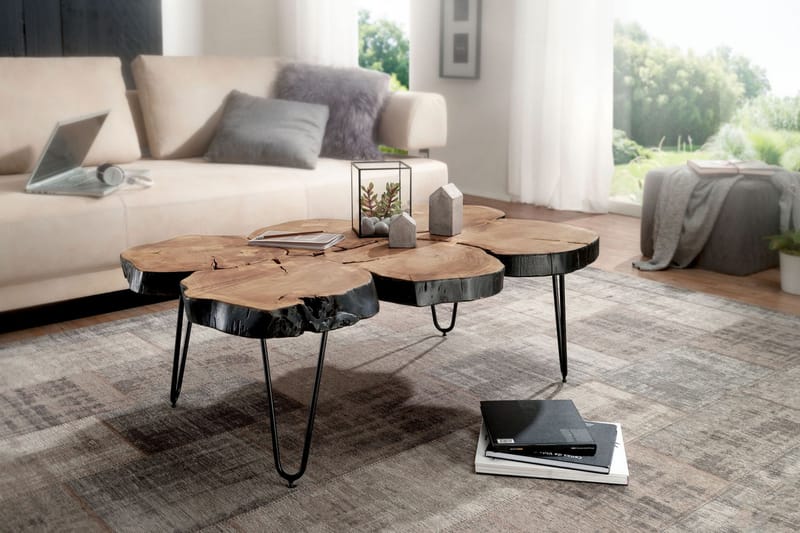Diglake Sofabord 115 cm - Akacie/Sort - Møbler - Borde - Sofabord