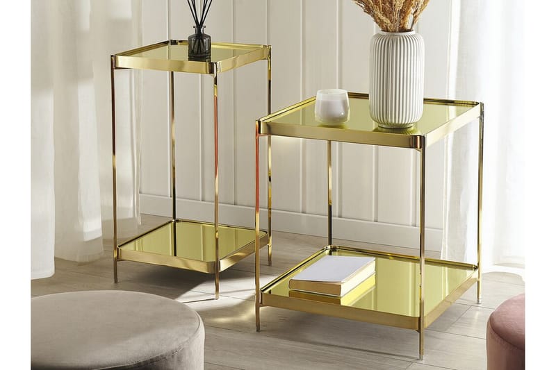 Dinari Sofabord 41 cm - Glas/Guld - Møbler - Borde - Sofabord