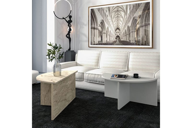 Sofabord Dolcer Grå / Travertin - Grå / Travertin - Møbler - Borde - Sofabord