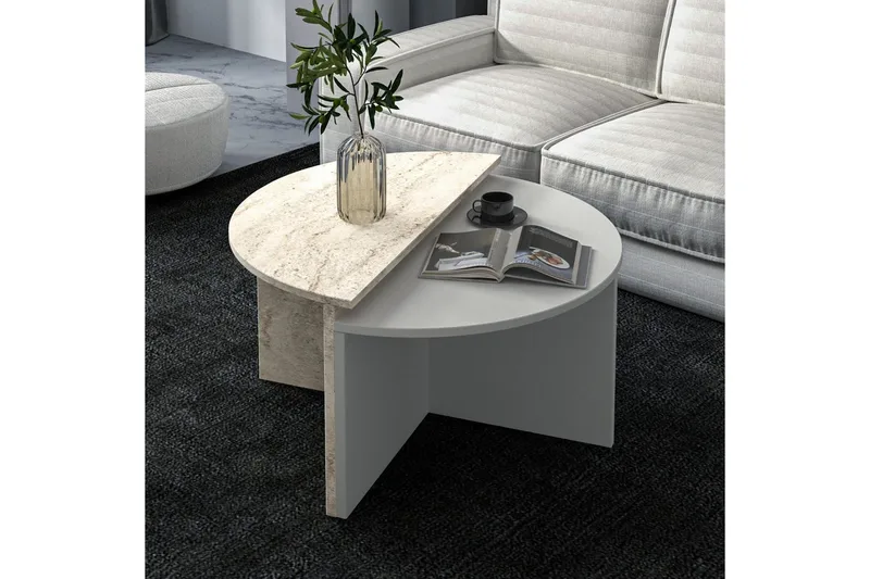 Sofabord Dolcer Grå / Travertin - Grå / Travertin - Møbler - Borde - Sofabord