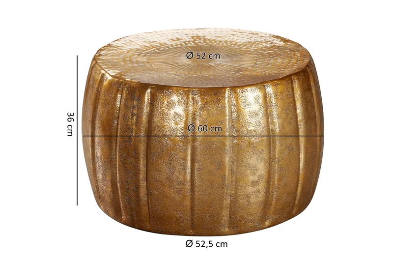Dominoe Sofabord 60 cm Rundt - Guld - Møbler - Borde - Sofabord