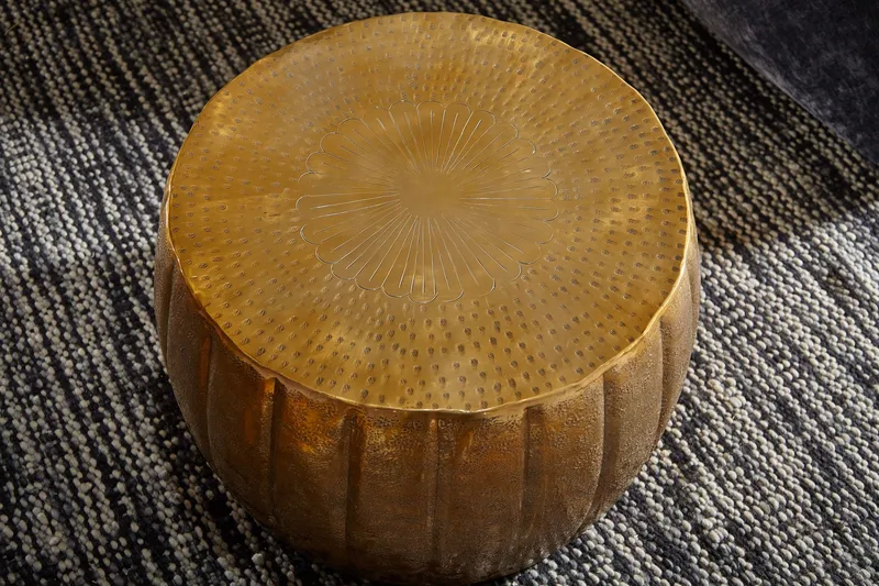 Dominoe Sofabord 60 cm Rundt - Guld - Møbler - Borde - Sofabord