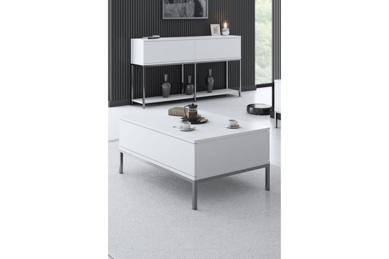 Dorlord Sofabord 90 cm - Hvid/Grå - Møbler - Borde - Sofabord