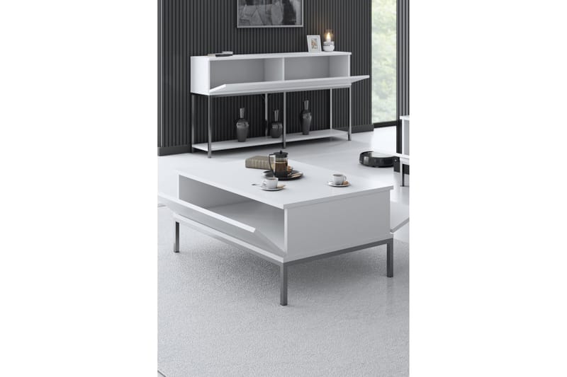 Dorlord Sofabord 90 cm - Hvid/Grå - Møbler - Borde - Sofabord