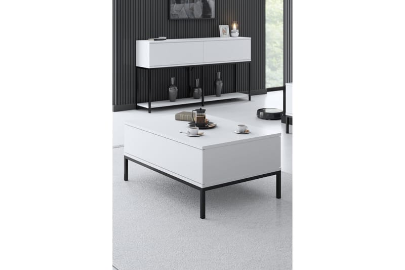 Dorlord Sofabord 90 cm - Hvid/Sort - Møbler - Borde - Sofabord