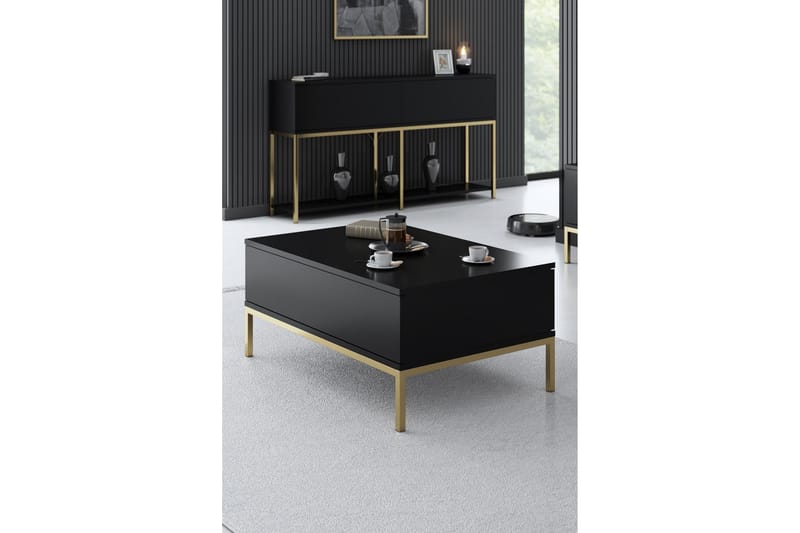 Dorlord Sofabord 90 cm - Sort/Guld - Møbler - Borde - Sofabord