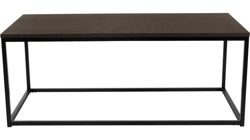 Sofabord Dover 120x60 cm - Mørkebrun egefiner med sortlakerede metalben - Møbler - Borde - Sofabord
