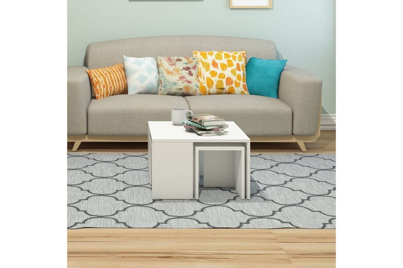 Elegancia Indskudsbord 60 cm 4 Bord - Hvid - Møbler - Borde - Sofabord