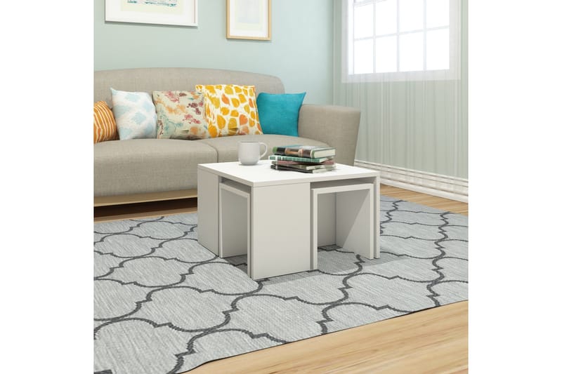 Elegancia Indskudsbord 60 cm 4 Bord - Hvid - Møbler - Borde - Sofabord