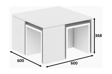 Elegancia Indskudsbord 60 cm 4 Bord - Hvid - Møbler - Borde - Sofabord