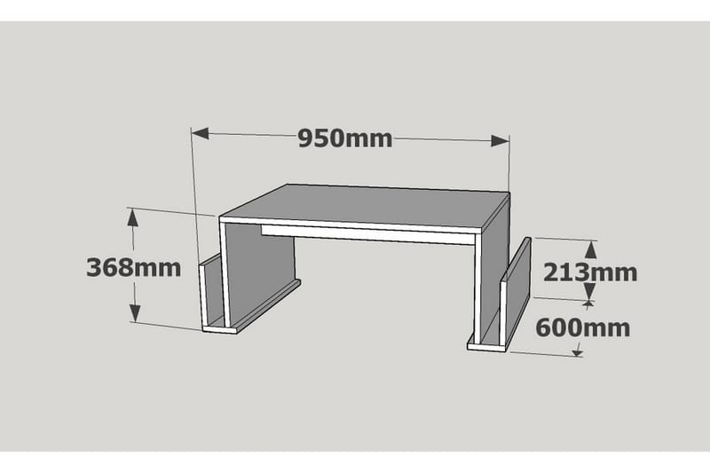 Elegancia Sofabord 95 cm med Avisopbevaring - Hvid - Møbler - Borde - Sofabord