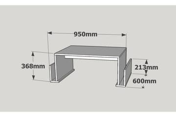 Elegancia Sofabord 95 cm med Avisopbevaring - Hvid - Møbler - Borde - Sofabord