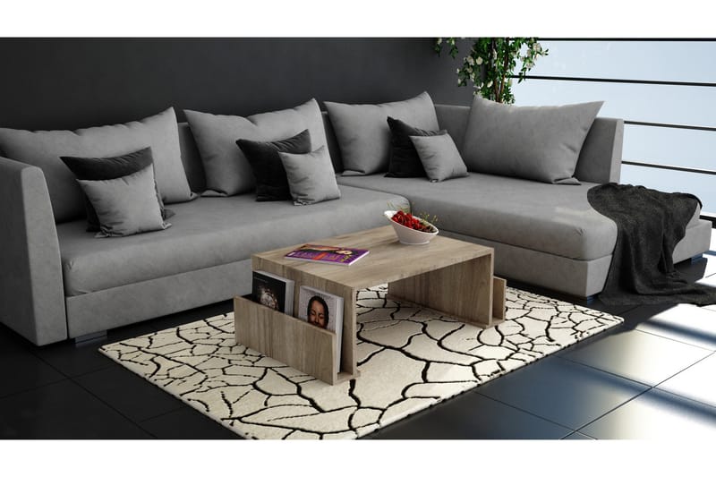 Elegancia Sofabord 95 cm med Avisopbevaring - Valnøddebrun - Møbler - Borde - Sofabord