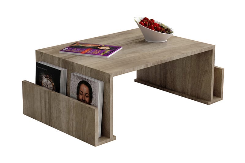 Elegancia Sofabord 95 cm med Avisopbevaring - Valnøddebrun - Møbler - Borde - Sofabord