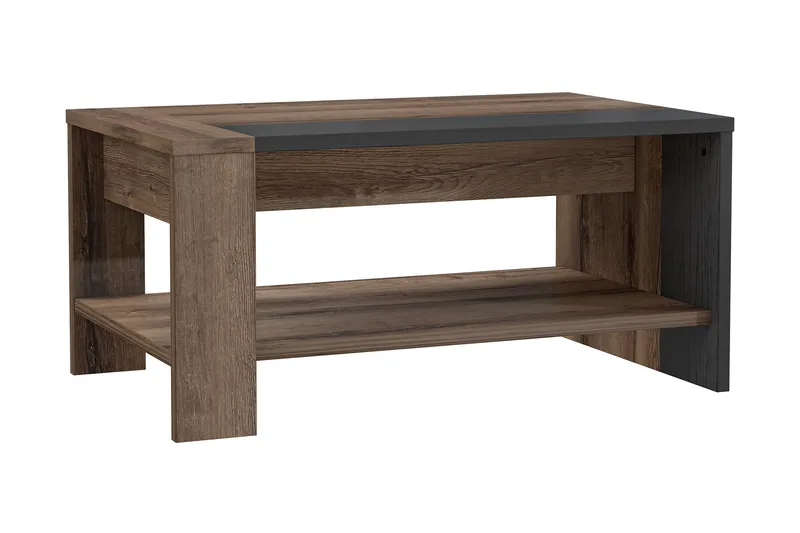 Elhovo Sofabord 90 cm, Brun/Sort