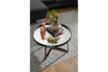Elphin Sofabord 78 cm Rundt - Glas/Sort - Møbler - Borde - Sofabord