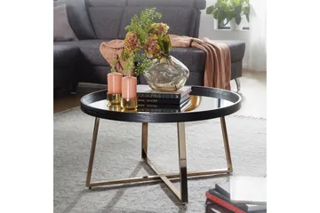 Elphin Sofabord 78 cm Rundt - Glas/Sort - Møbler - Borde - Sofabord