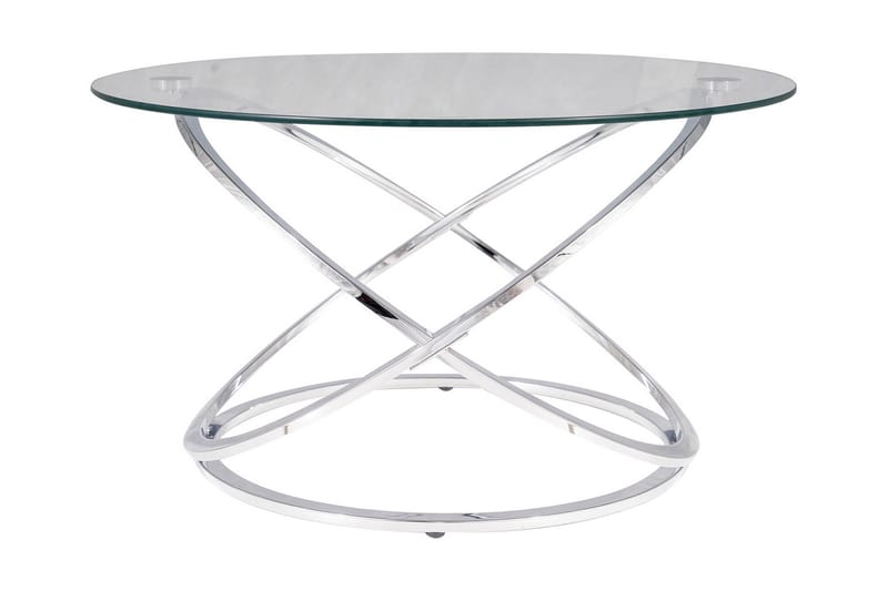 Eosan Sofabord 80 cm Rundt - Glas/Sølv - Møbler - Borde - Sofabord