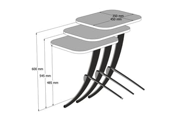 Erykah Indskudsbord 45 cm - Hvid/Sort - Møbler - Borde - Sofabord