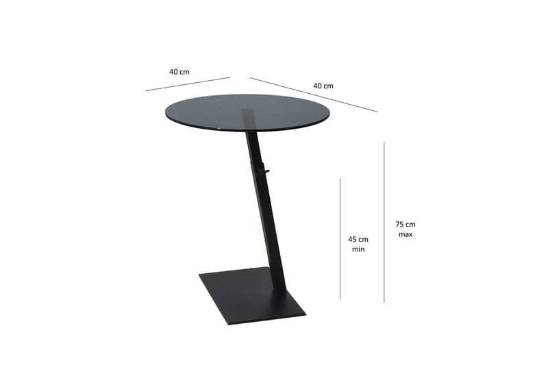 Essexa Sofabord 40x40x40 cm Rundt - Sort - Møbler - Borde - Sofabord