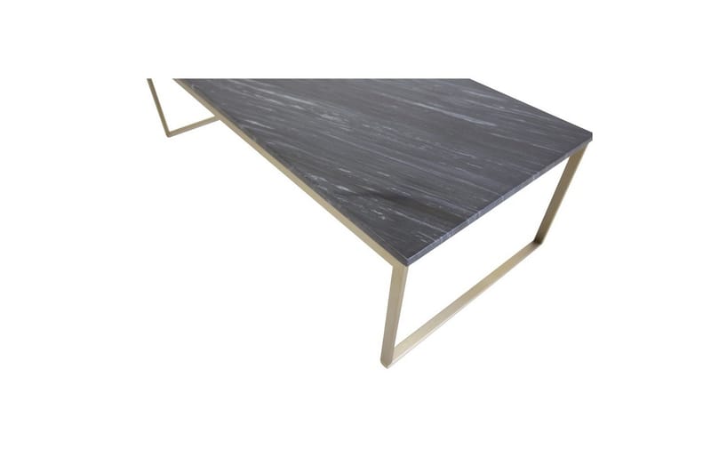 Sofabord Estelle Rektangulært 60x120 cm Marmor Grå / Messing - Grå / Messing - Møbler - Borde - Sofabord