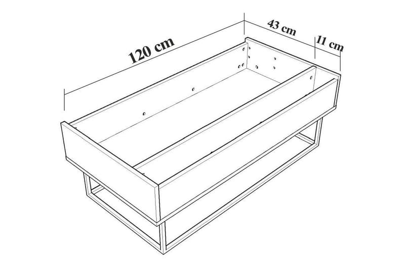 Estremoz Sofabord 120 cm med Opbevaring Rum - Mørkebrun/Sort - Sofabord