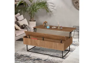 Estremoz Sofabord 120 cm med Opbevaring Rum - Mørkebrun/Sort - Møbler - Borde - Sofabord