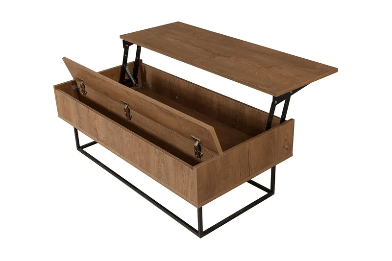 Estremoz Sofabord 120 cm med Opbevaring Rum - Mørkebrun/Sort - Møbler - Borde - Sofabord