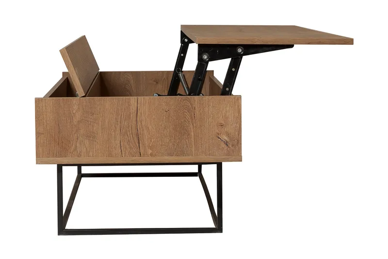 Estremoz Sofabord 120 cm med Opbevaring Rum - Mørkebrun/Sort - Møbler - Borde - Sofabord