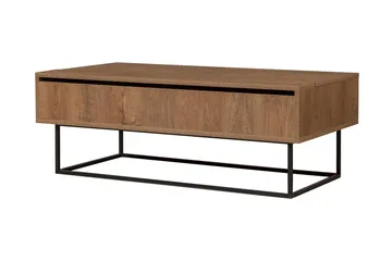 Estremoz Sofabord 120 cm med Opbevaring Rum - Mørkebrun/Sort - Møbler - Borde - Sofabord
