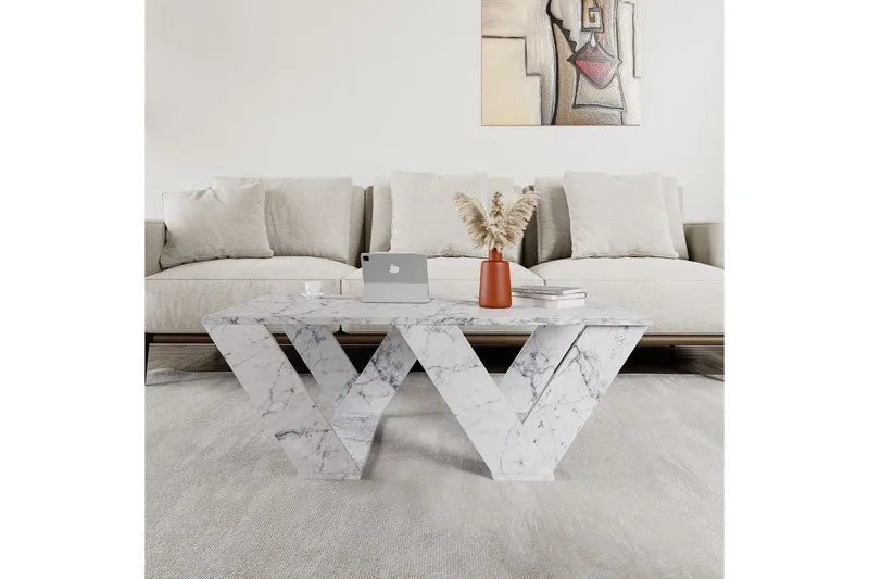 Sofabord Eviren Carrara Marmor - Carrara Marmor - Møbler - Borde - Sofabord