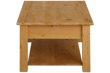 Evonne Sofabord 100 cm med Opbevaring 2 Skuffer + Hylde - Brun - Møbler - Borde - Sofabord