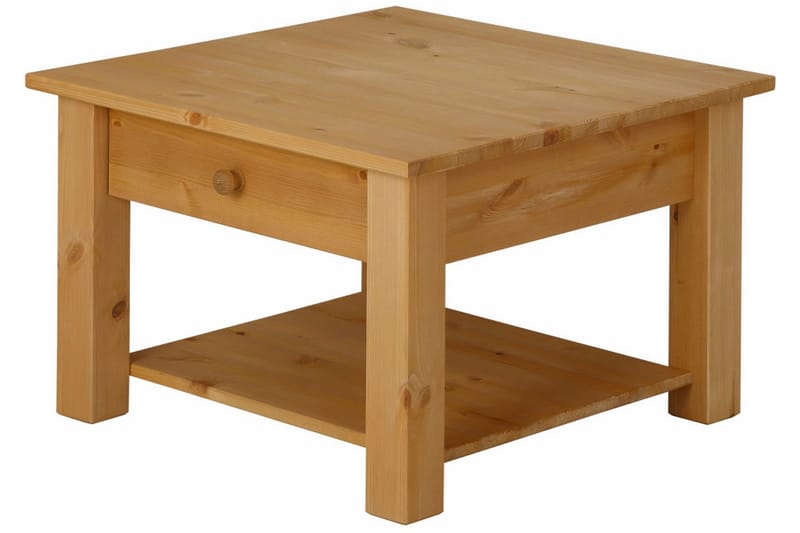 Evonne Sofabord 60 cm med Opbevaring Skuffe + Hylde - Brun - Møbler - Borde - Sofabord