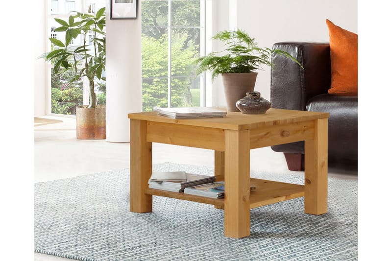 Evonne Sofabord 60 cm med Opbevaring Skuffe + Hylde - Brun - Møbler - Borde - Sofabord