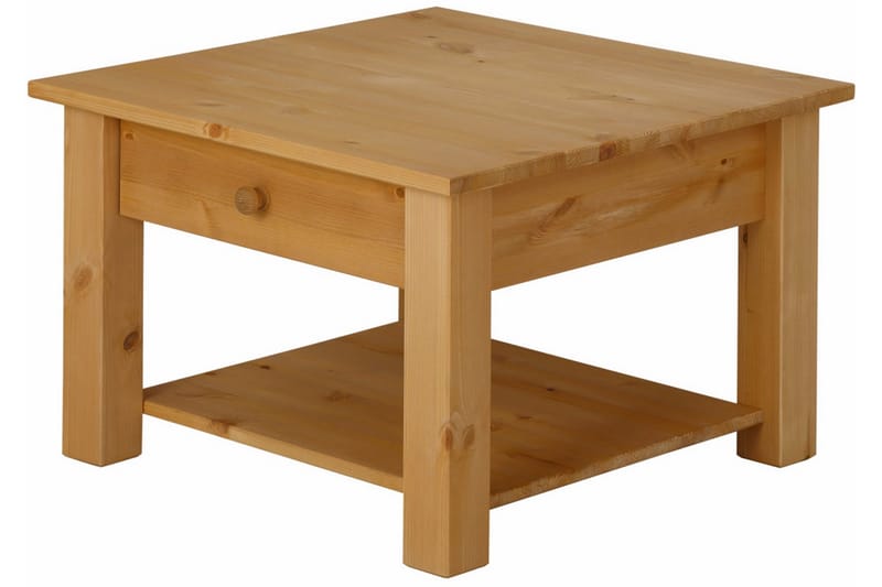 Evonne Sofabord 60 cm med Opbevaring Skuffe + Hylde - Brun - Møbler - Borde - Sofabord
