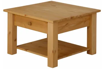 Evonne Sofabord 60 cm med Opbevaring Skuffe + Hylde - Brun - Møbler - Borde - Sofabord