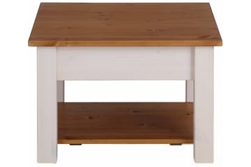 Evonne Sofabord 60 cm med Opbevaring Skuffe + Hylde - Hvid/Brun - Møbler - Borde - Sofabord