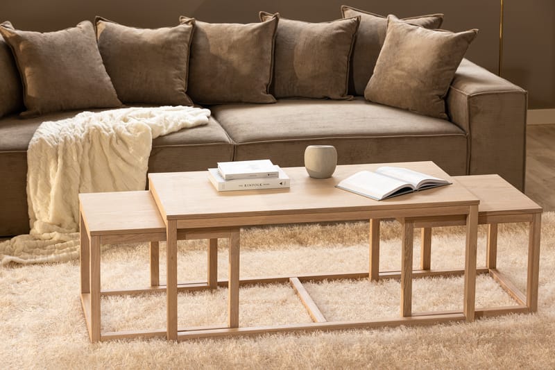 Fabian Sofabord 120 cm - Bok/Beige - Møbler - Borde - Sofabord