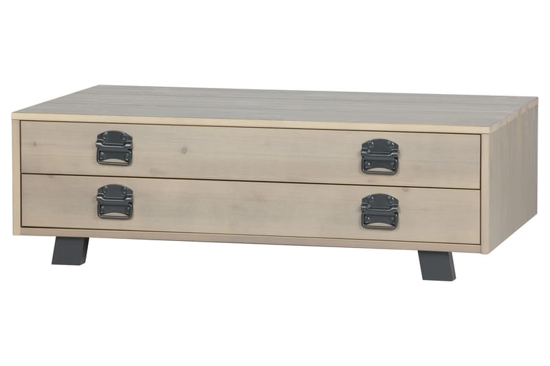 Factory Sofabord 110 cm med Opbevaring Skuffe - Beige/Grå - Møbler - Borde - Sofabord