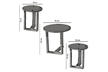 Falan Indskudsbord 52 cm Rundt 3 Bord - Lysebrun - Møbler - Borde - Sofabord