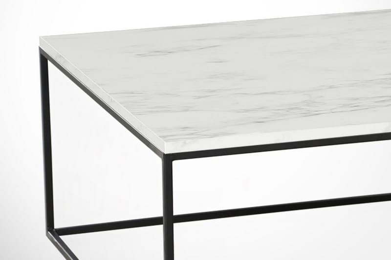 Falan Sofabord 75 cm Marmormønster - Hvid/Sort - Sofabord