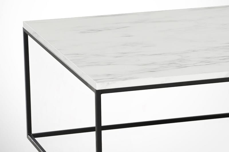 Falan Sofabord 75 cm Marmormønster - Hvid/Sort - Møbler - Borde - Sofabord