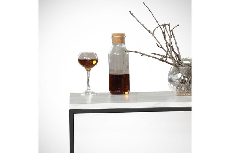 Falan Sofabord 75 cm Marmormønster - Hvid/Sort - Møbler - Borde - Sofabord