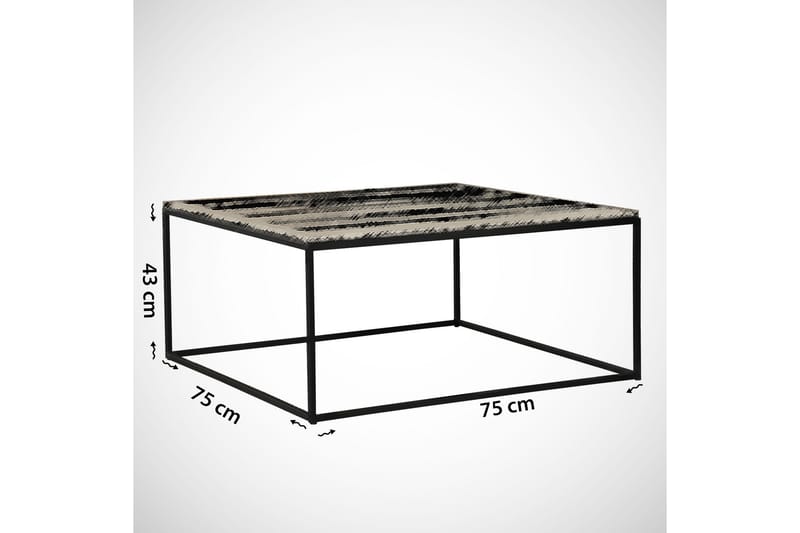 Falan Sofabord 75 cm Marmormønster - Hvid/Sort - Sofabord