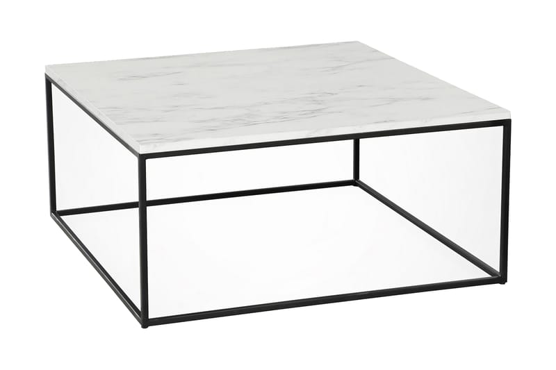 Falan Sofabord 75 cm Marmormønster - Hvid/Sort - Møbler - Borde - Sofabord