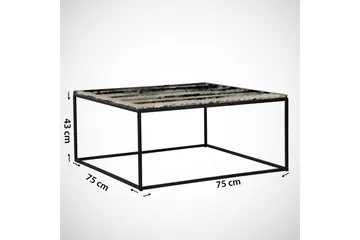 Falan Sofabord 75 cm Marmormønster - Hvid/Sort - Møbler - Borde - Sofabord